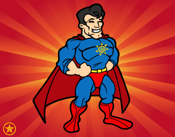 Dibujo Superhéroe musculado pintado por DJgohan