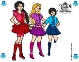 Dibujo Barbie y sus compañeros de equipo pintado por tatiana125