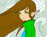 Dibujo Chica elfo pintado por AlyXD