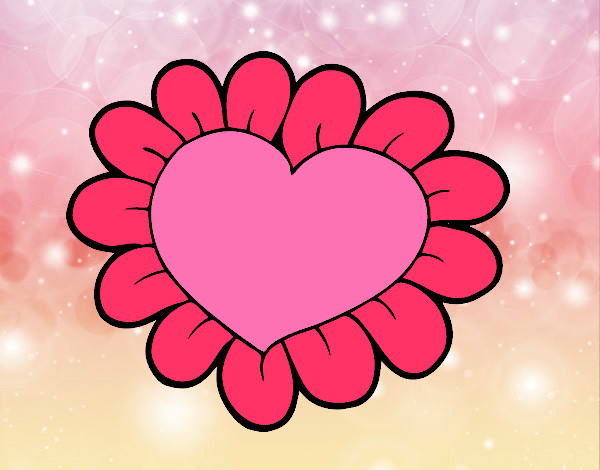 Dibujo Corazón flor pintado por ziiz