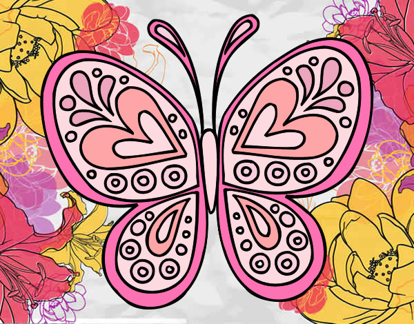Dibujo de Mandala mariposa pintado por Herlinda en  el día  22-01-15 a las 23:47:39. Imprime, pinta o colorea tus propios dibujos!