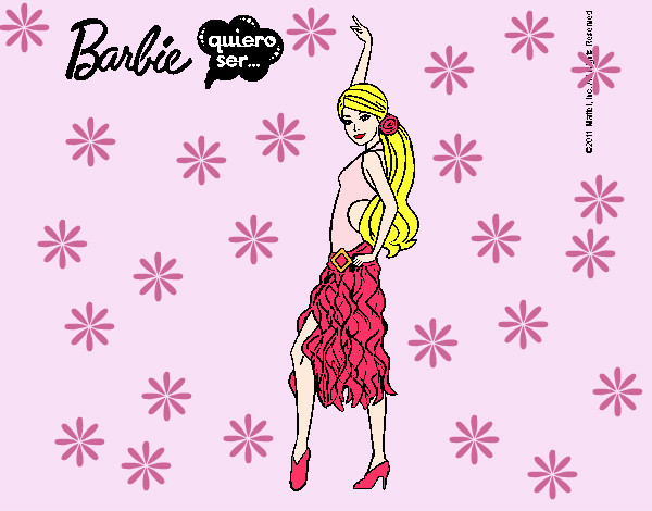 Dibujo Barbie flamenca pintado por jacquiii
