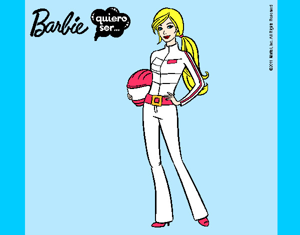 Dibujo Barbie piloto de motos pintado por jacquiii