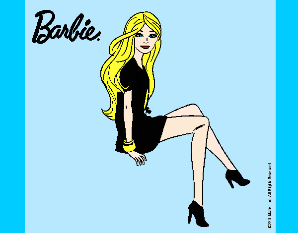 Dibujo Barbie sentada pintado por jacquiii