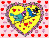 Dibujo Corazón con pájaros pintado por Lovecat