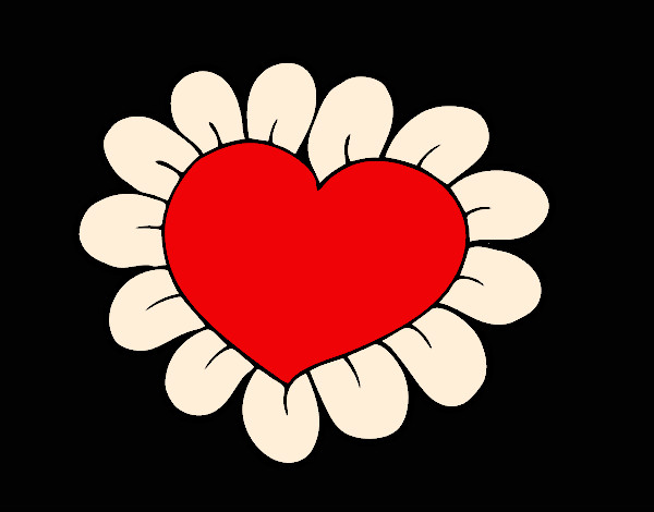 Dibujo Corazón flor pintado por jacquiii
