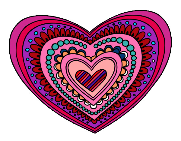 Dibujo Mandala corazón pintado por dianita12