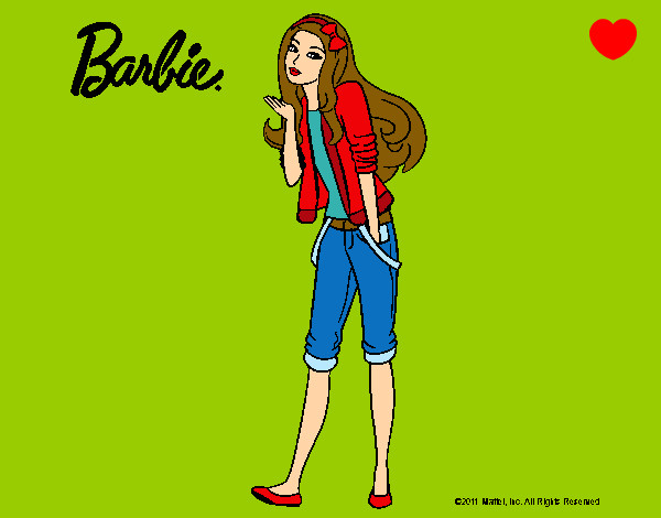 Dibujo Barbie con look casual pintado por LuliTFM