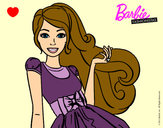 Dibujo Barbie con su vestido con lazo pintado por LuliTFM