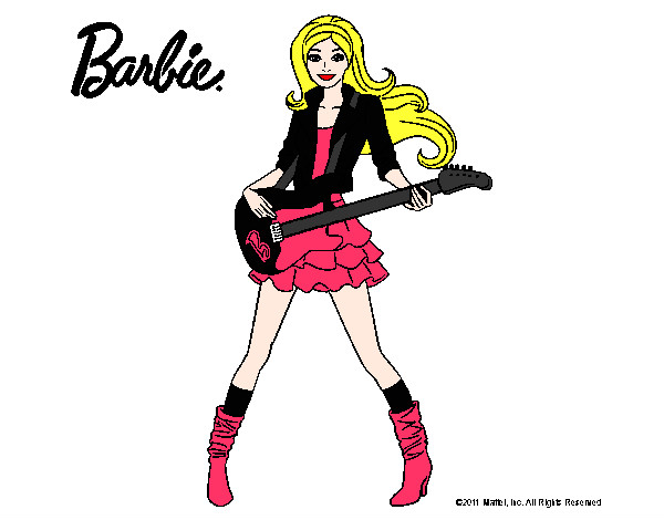Dibujo Barbie guitarrista pintado por jacquiii