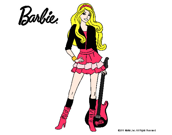 Dibujo Barbie rockera pintado por jacquiii