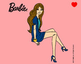 Dibujo Barbie sentada pintado por LuliTFM