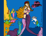 Dibujo Barbie sirena y la reina sirena pintado por queyla
