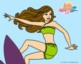 Dibujo Barbie surfeando pintado por LuliTFM