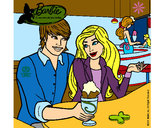 Dibujo Barbie y su amigo en la heladería pintado por LuliTFM