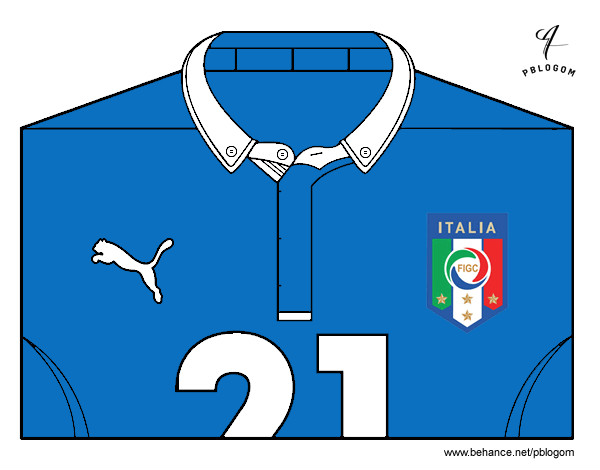 Dibujo Camiseta del mundial de fútbol 2014 de Italia pintado por ivanpere