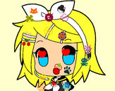 Dibujo Chibi RIN kagamine pintado por LadyBlack