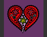 Dibujo Corazón de flores pintado por queyla