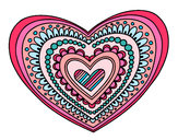 Dibujo Mandala corazón pintado por cunic