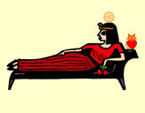 Dibujo Cleopatra tumbada pintado por queyla