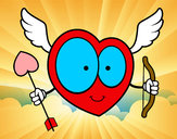 Dibujo Corazón Cupido pintado por HCCE