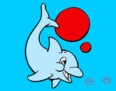 Dibujo Delfín jugando con una pelota 1 pintado por jimena88