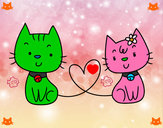 Dibujo Gatos enamorados pintado por Nanami