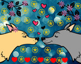 Dibujo Lobos enamorados pintado por Lovecat