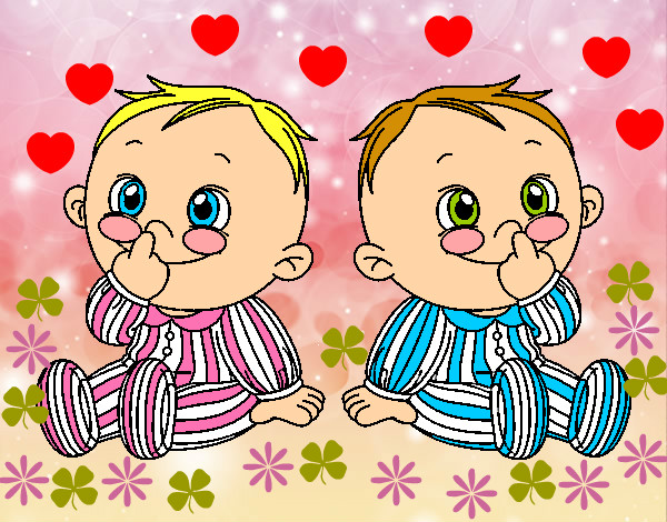 Dibujo Niños gemelos pintado por CristinaAl