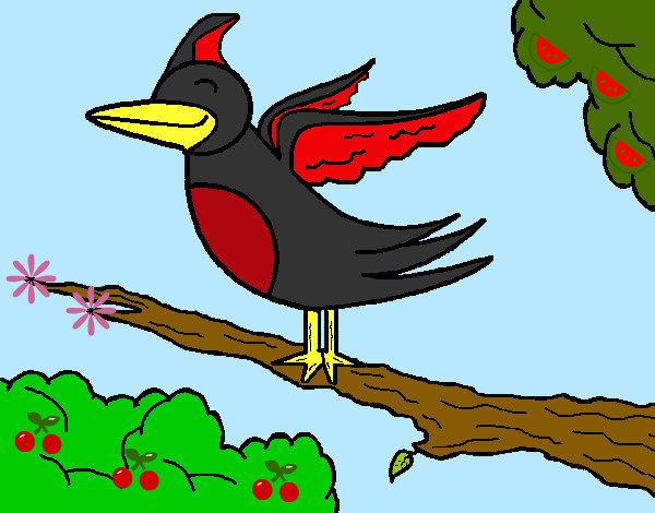 Dibujo Pájaro en arbol pintado por JuanMar3