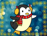 Dibujo Pingüino con bufanda pintado por audora