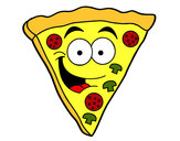 Dibujo Pizza feliz pintado por Assin