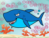 Dibujo Tiburón dentudo pintado por rodi