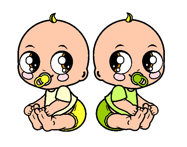 Dibujo de Bebés gemelos pintado por Jhoanaa en  el día 22-02-15  a las 16:07:44. Imprime, pinta o colorea tus propios dibujos!