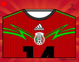 Dibujo Camiseta del mundial de fútbol 2014 de México pintado por HCCE