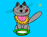 Dibujo Gato comiendo pintado por queyla