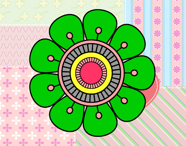 Dibujo Mandala en forma de flor pintado por Mariadelca