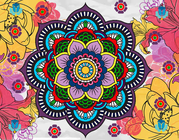 Dibujo Mandala flor oriental pintado por lolo12