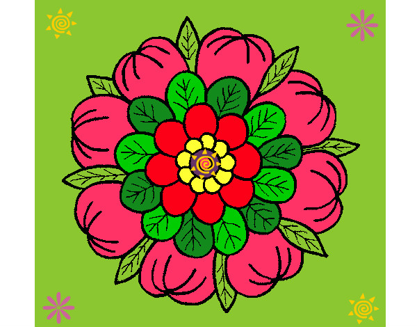 Dibujo Mandala floral pintado por lolo12