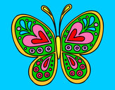 Dibujo Mandala mariposa pintado por Vikigu