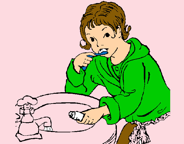 Dibujo Niño lavándose los dientes pintado por patulino7