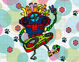 Dibujo Robot DJ pintado por queyla