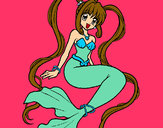 Dibujo Sirena con perlas pintado por angie1235