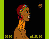 Dibujo Africana pintado por claudenasv