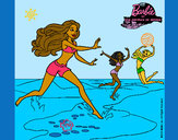 Dibujo Barbie de regreso a la playa pintado por queyla