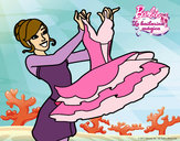 Dibujo Barbie y su vestido de ballet pintado por LuliTFM