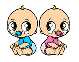 Dibujo Bebés gemelos pintado por miri7175