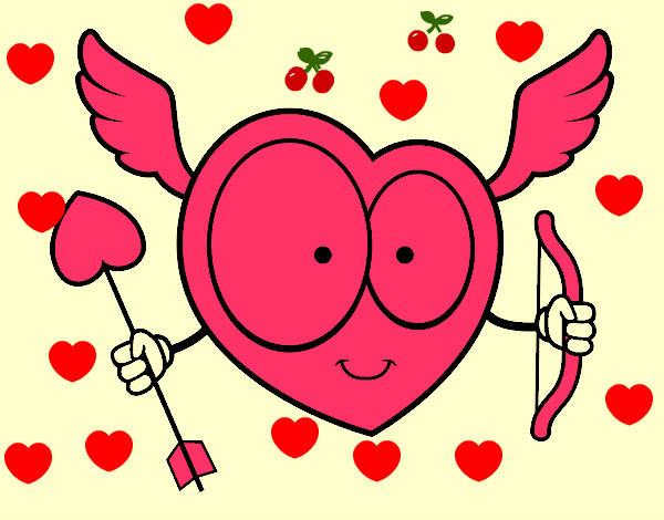 Dibujo Corazón Cupido pintado por 1023301