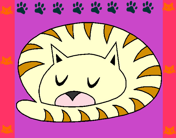 Dibujo Gato durmiendo pintado por dianita12