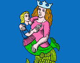 Dibujo Madre sirena pintado por camila-31
